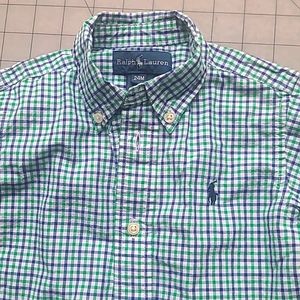 Ralph Lauren 24 months 2T baby, kids plaid button-up Oxford long sleeved shirt